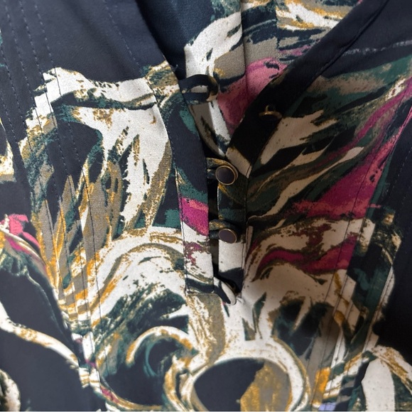 Seven7 Melissa McCarthy Blue Long Sleeve Floral With Front Pockets Tunic 3X - Picture 4 of 16